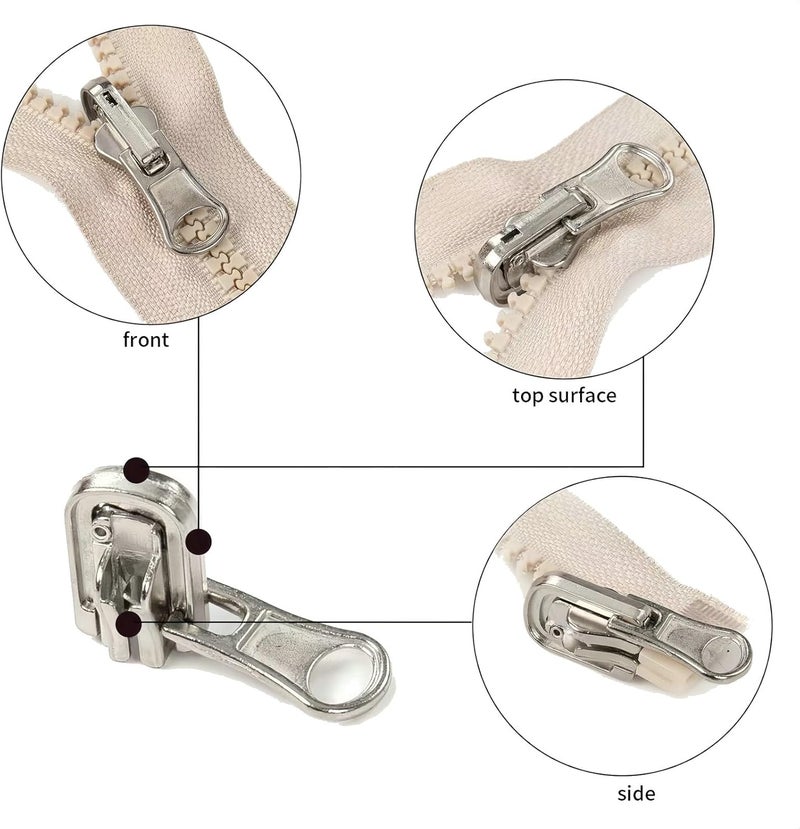 Rabihike Universal Zipper Repair Kit - 3-Size Double-Sided Zippers Slider Replacement with Zipper Pull for Jackets, Luggage, Backpacks & Outdoor Gear | No-Sew Installation - Image 5